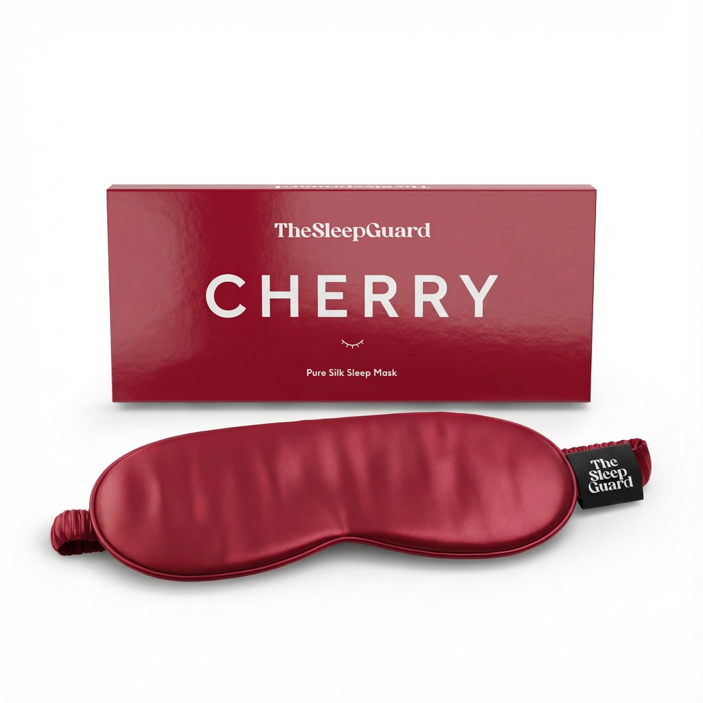 Pure Silk Sleep Mask [100% 6A Mulberry Silk, 22 Momme] - Cherry Red
