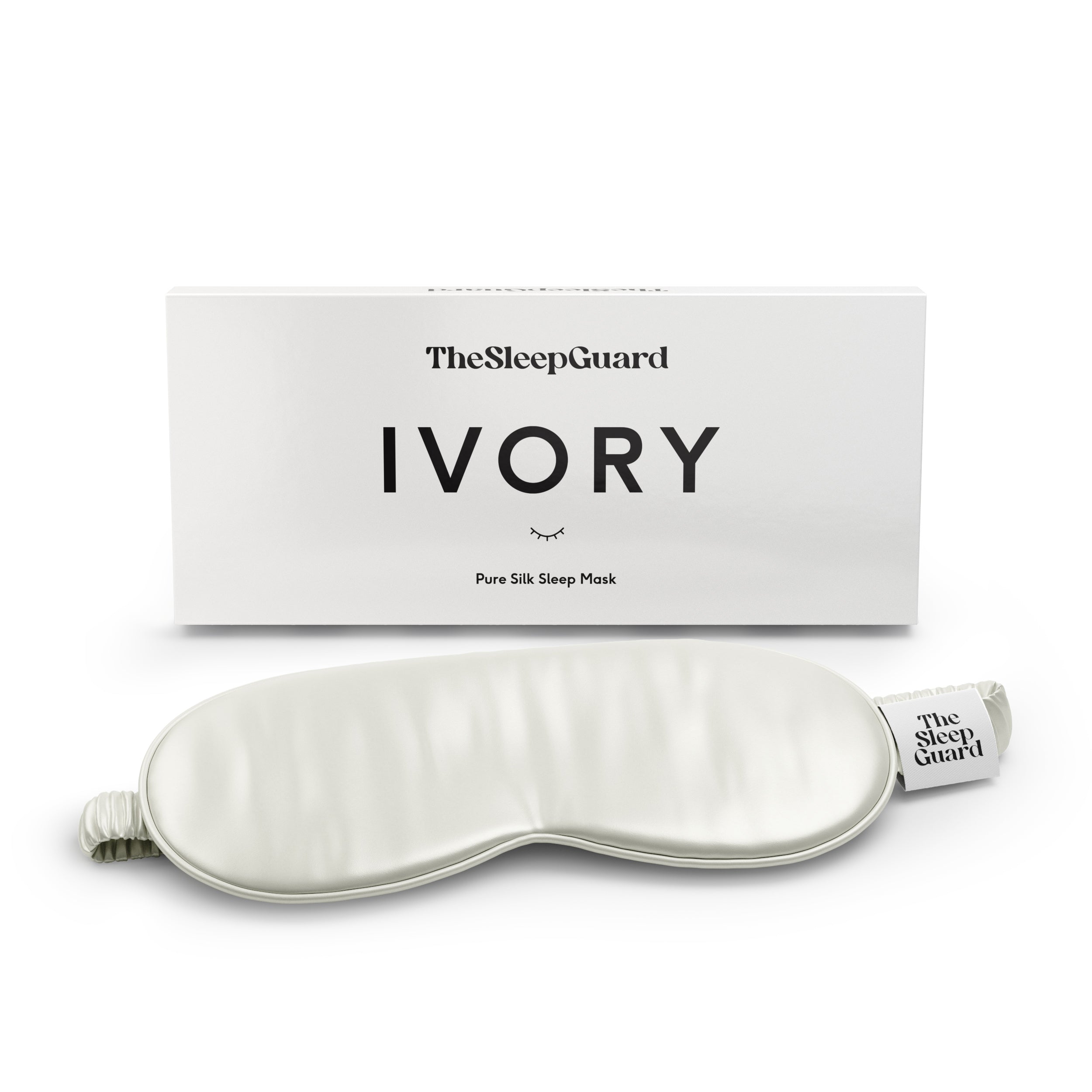 Pure Silk Sleep Mask [100% 6A Mulberry Silk, 22 Momme] - Ivory White