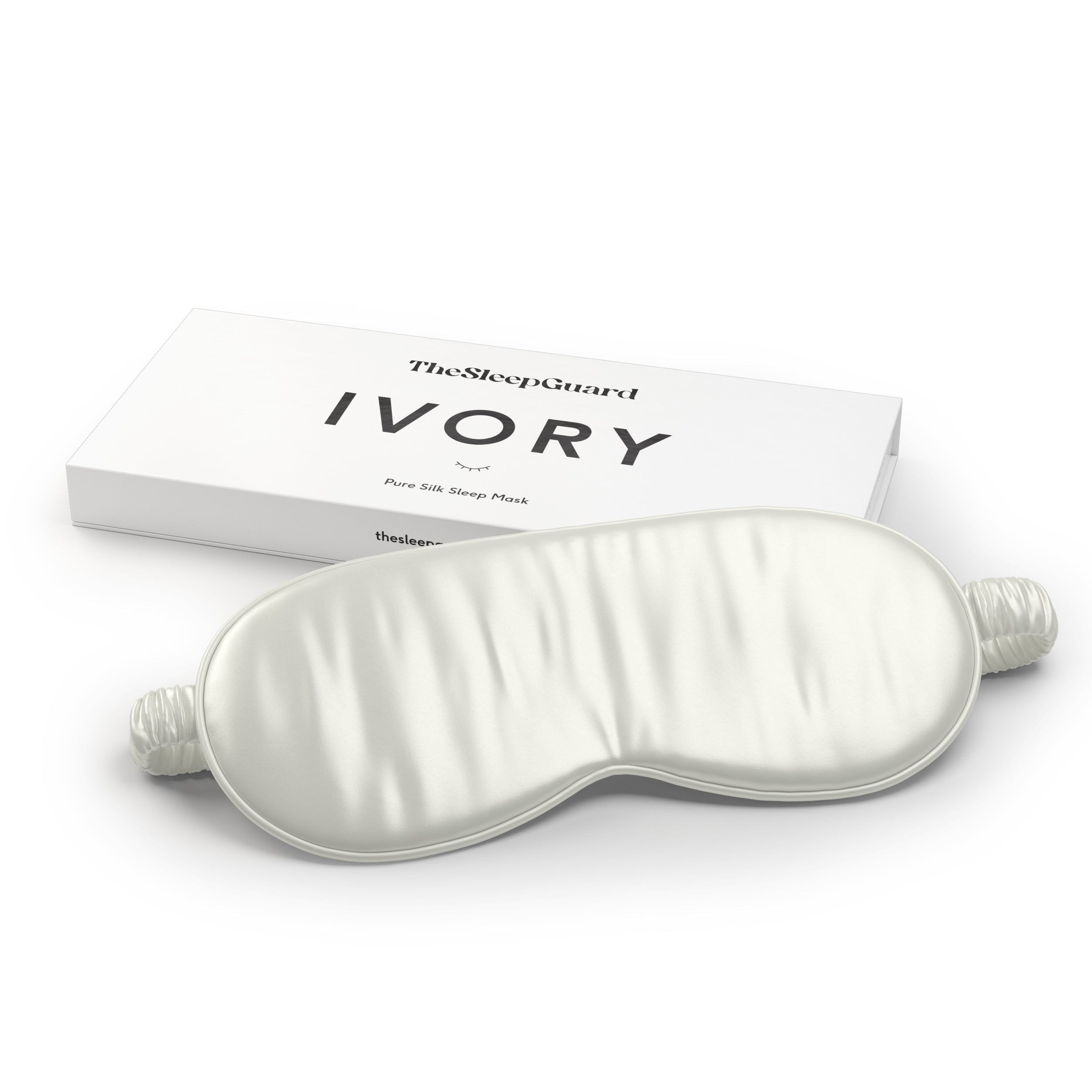 Pure Silk Sleep Mask [100% 6A Mulberry Silk, 22 Momme] - Ivory White