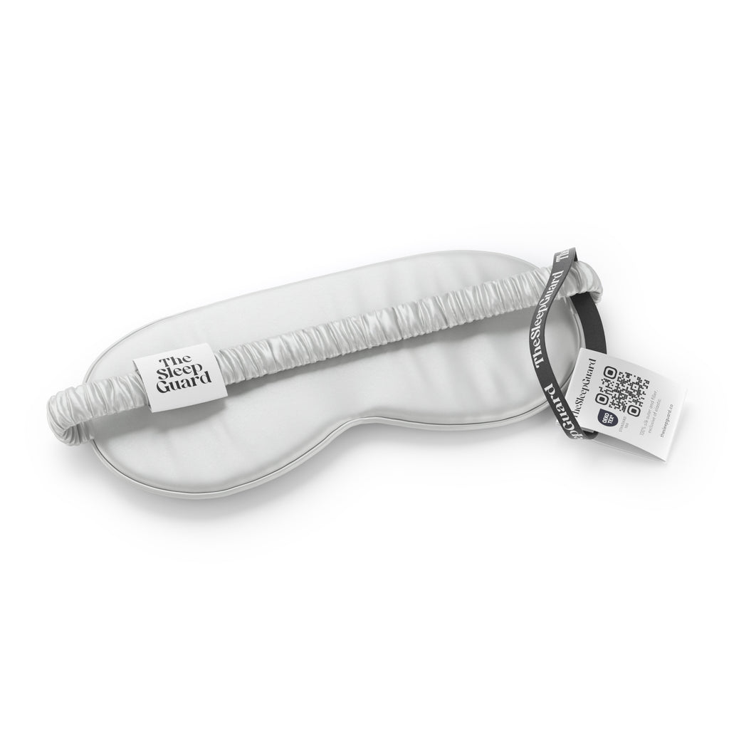 Pure Silk Sleep Mask [100% 6A Mulberry Silk, 22 Momme] - Silver Grey