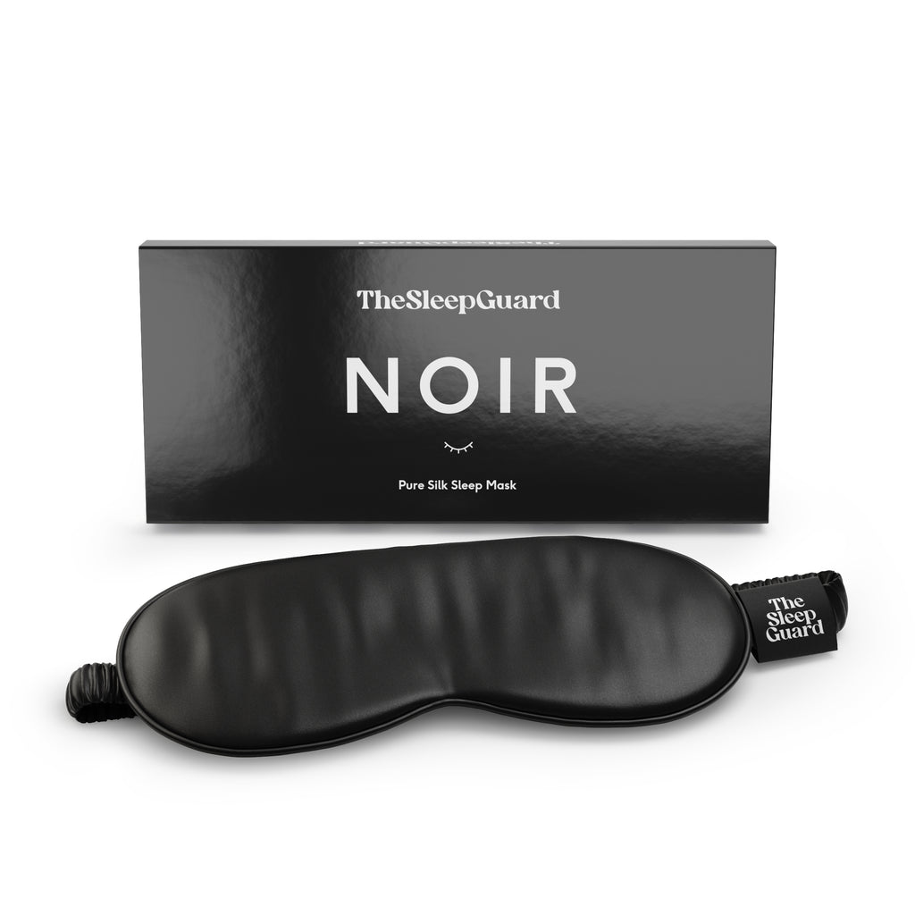 Pure Silk Sleep Mask [100% 6A Mulberry Silk, 22 Momme] - Noir Black