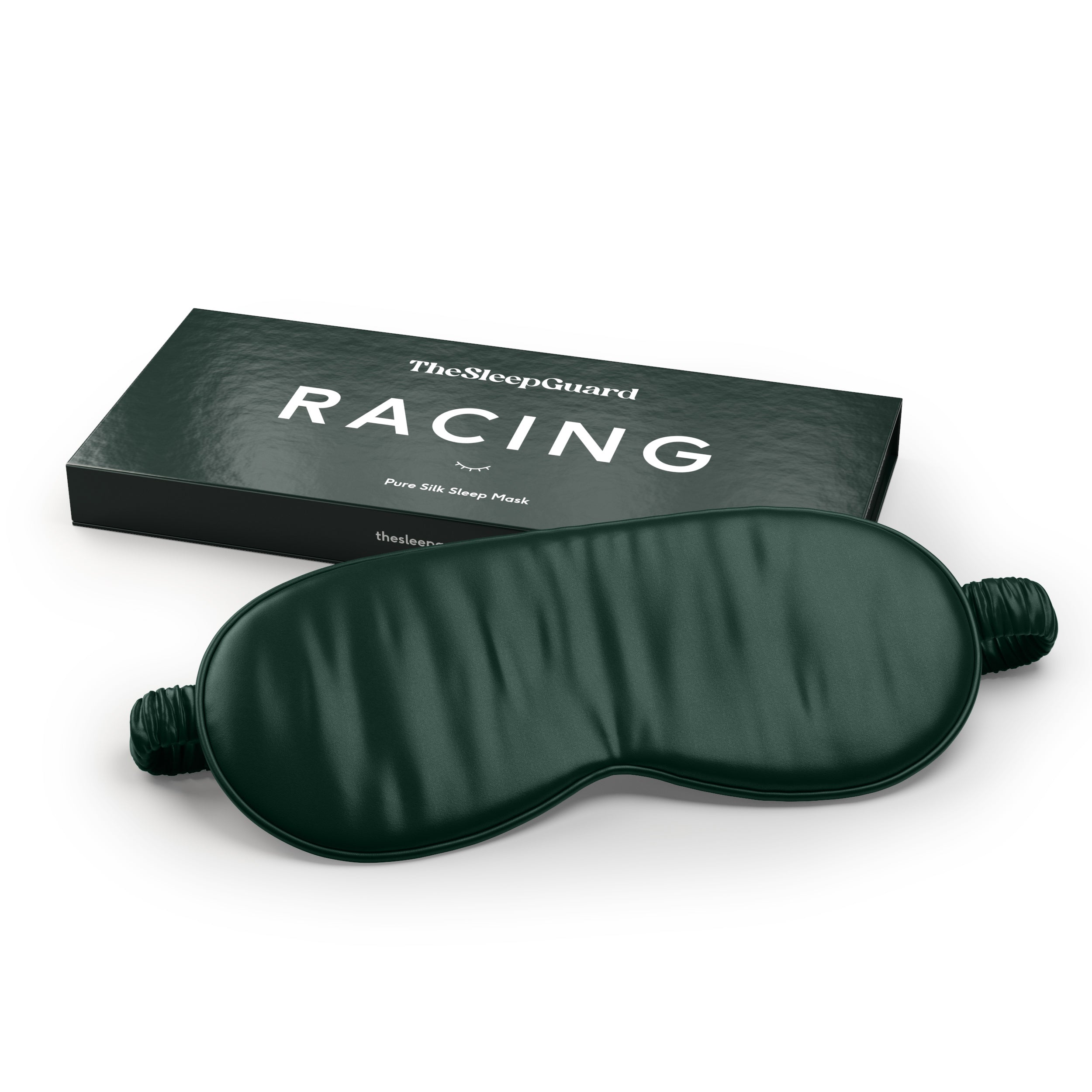 Pure Silk Sleep Mask [100% 6A Mulberry Silk, 22 Momme] - Racing Green