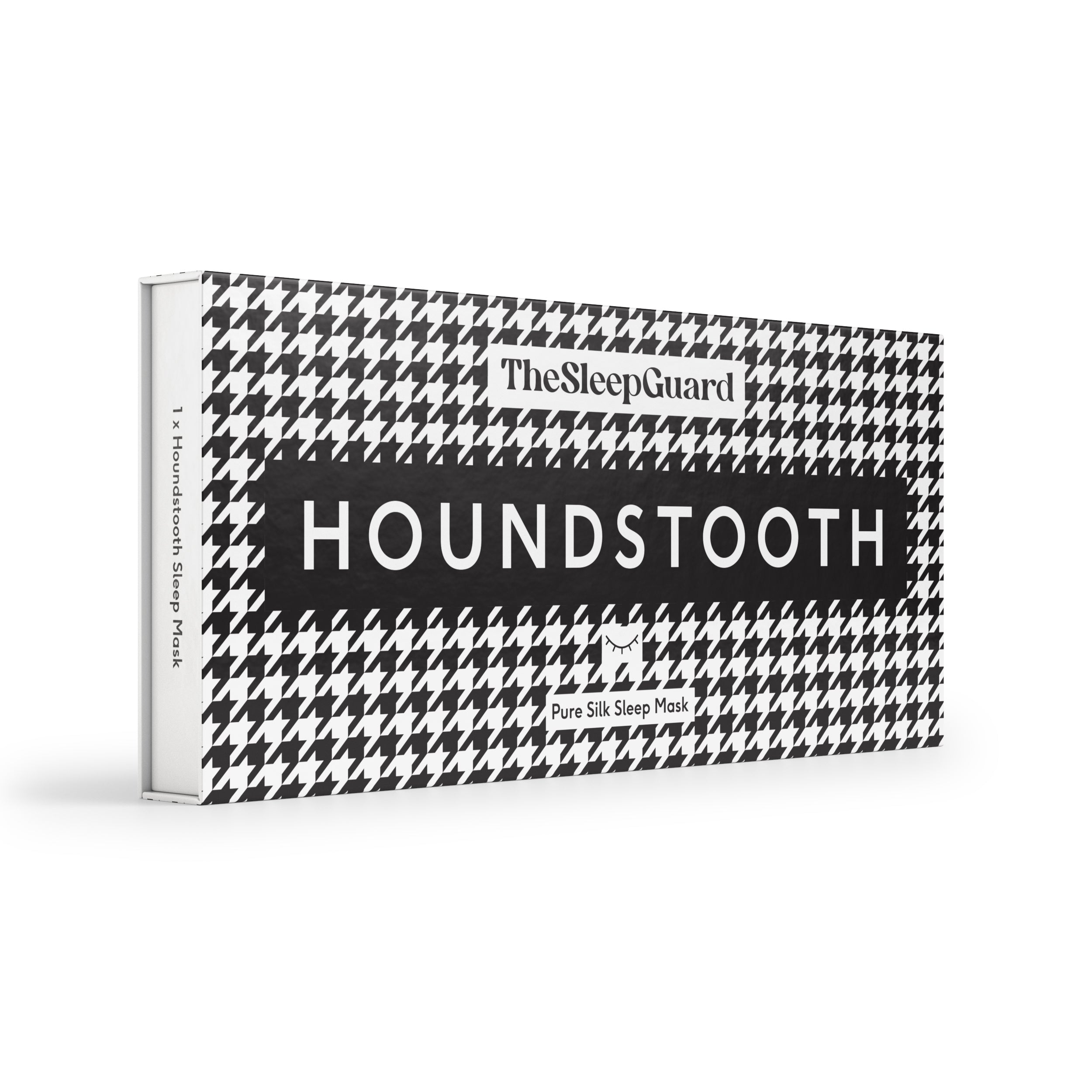 Pure Silk Sleep Mask [100% 6A Mulberry Silk, 22 Momme] - Houndstooth Pattern
